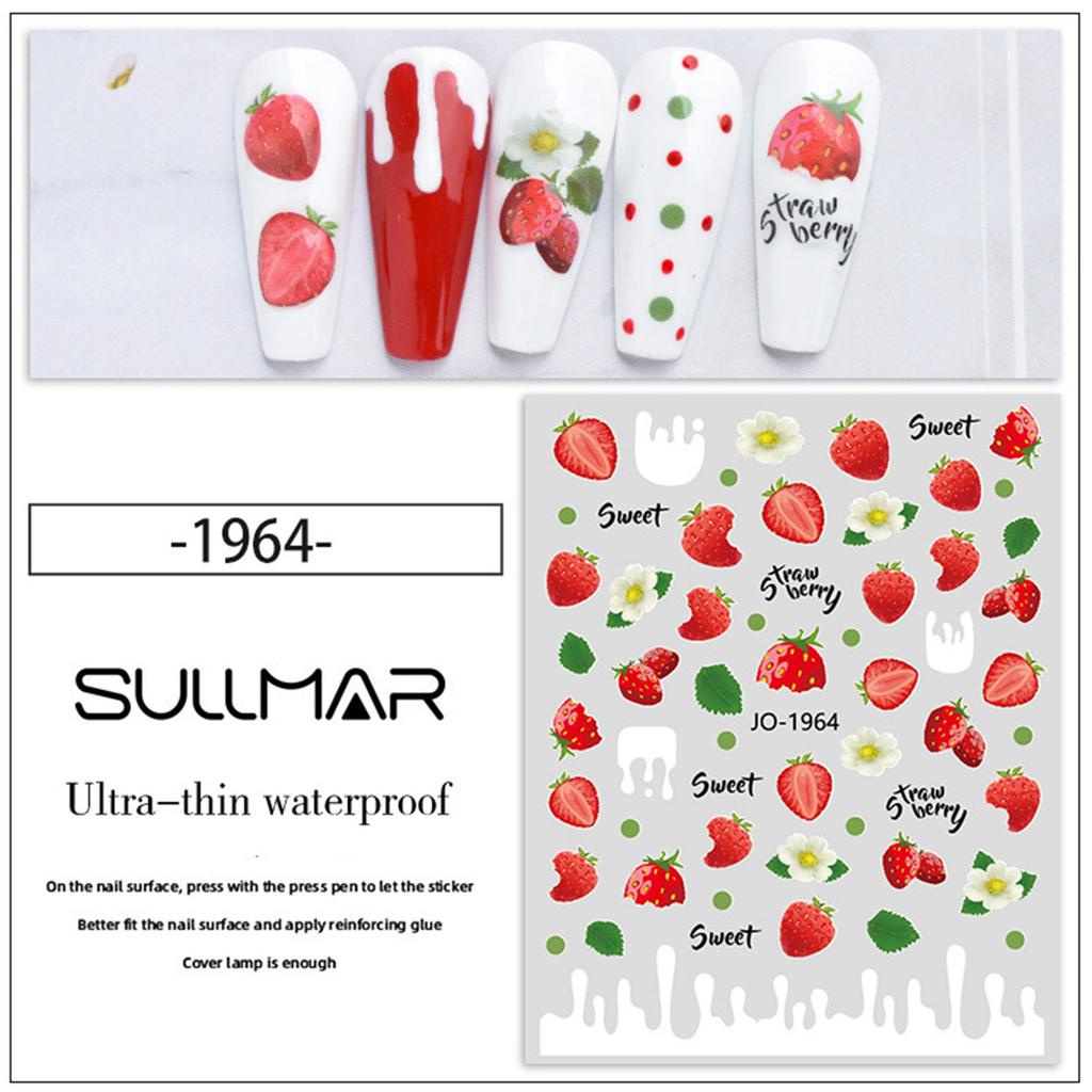 Nail Enhancement Long-lasting Avocado Strawberry 3D Glued Watermelon Colorful Nail Decoration For Nail Art Enthusiasts Beach