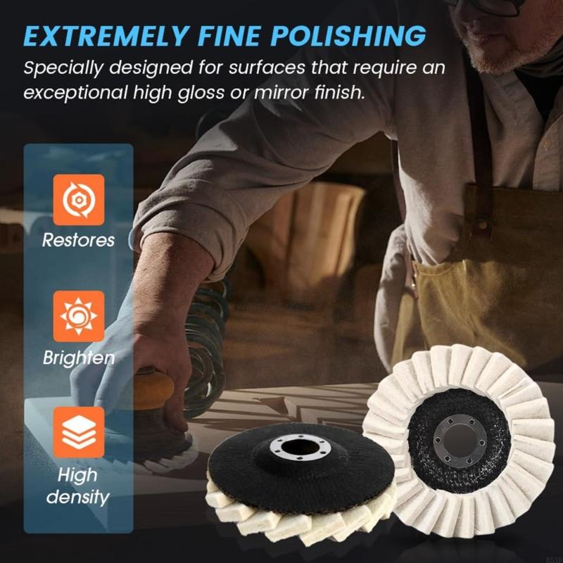 2025 New Wool Fiber Polishing 125mm Diameter Grinder Accessory for Metal