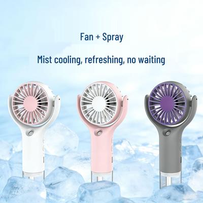 Portable Foldable Mini Fan with USB & Spray Function for Student Dorms