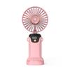 Portable Handheld Mini Fan Foldable Neck Hanging Fans 5 Speed USB Rechargeable Fan with Phone Stand and Display Screen 2400mAh