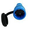 Portable Rubber Straight Socket 16A 230V Blue Hermetic Schuko