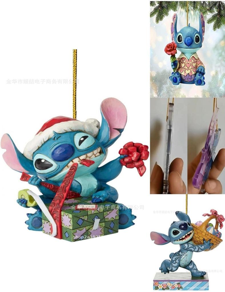 Enchanting Cartoon Anime Stitch Acrylic Pendant Christmas Tree Decoration Diy Crafts
