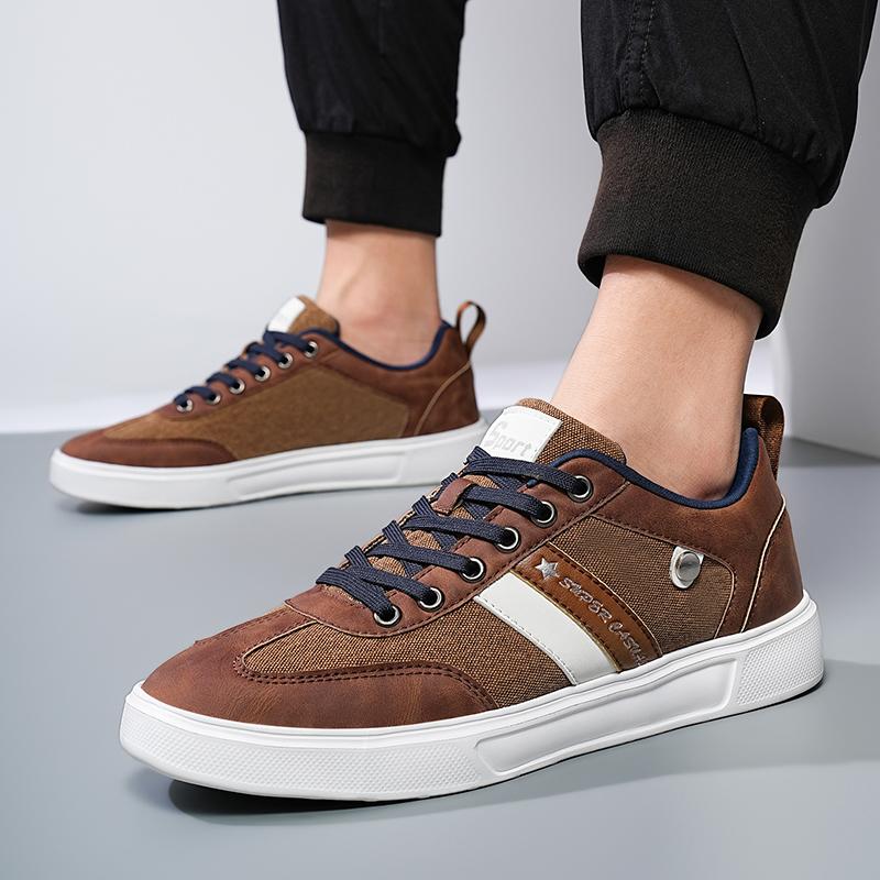 Four Seasons Khaki Men's Skateboard Shoes Comfortable Breathable Flat Sneakers Man Retro Low-Cut Casual Shoes for Men Size 39-47