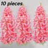 50Cm Artificial Wisteria Vine Hanging Flower Silk Floral Garland Wedding Home Ceiling Decoration Indoor Decorative Plastic Plant