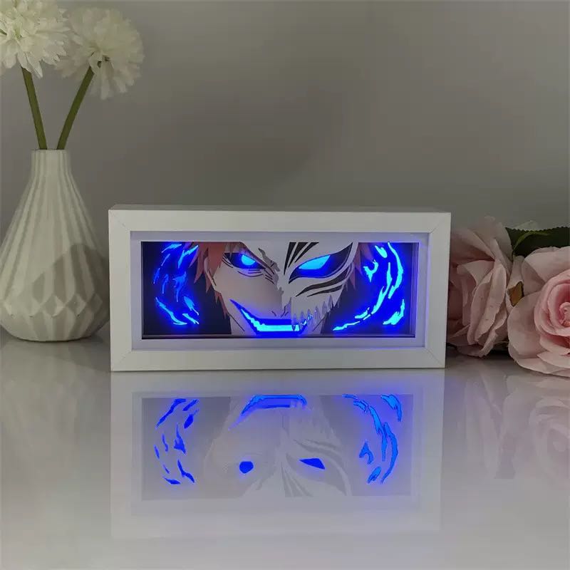 Bleach Ichigo Kurosaki 3D Anime LED Lights Box Peripherals Acrylic Cartoon Model Bedroom Decoration Lamp Desktop Ornaments Gifts