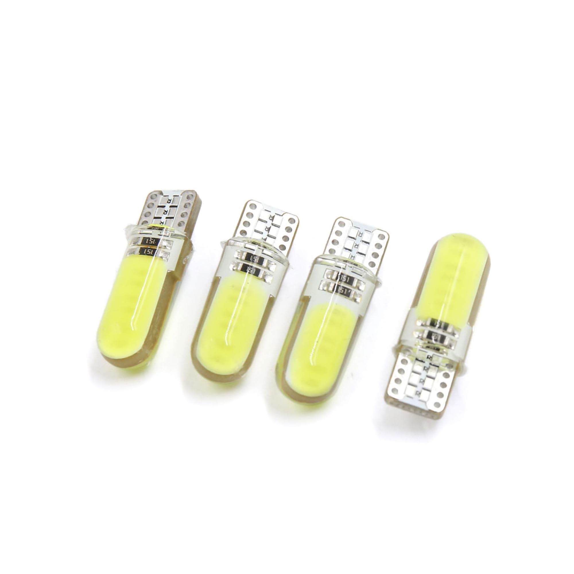 

A ABSOPRO T10 CO-B LEDs Dashboard Light Interior W5W 2825 192 194 LED Light Silicone White (Set of 4) жовтий