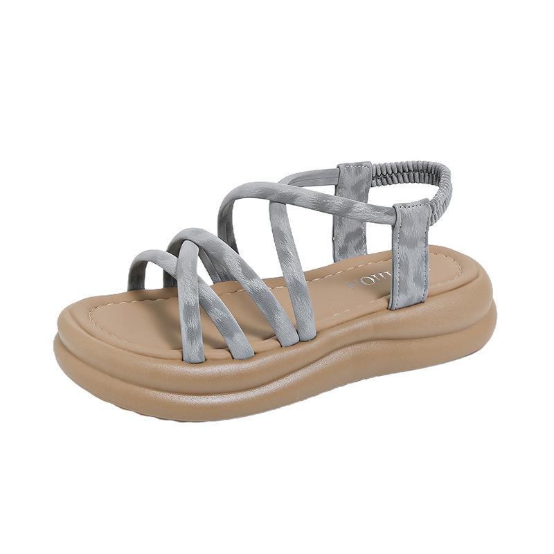 Platform Sandals Female 2025 This Year's New Summer Fairy Wind Soft Sole Heightening Muffin Casual Wear Roman Sandals