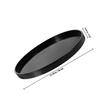 Round Tea Tray Wooden Serving Tray for Storage Black Color