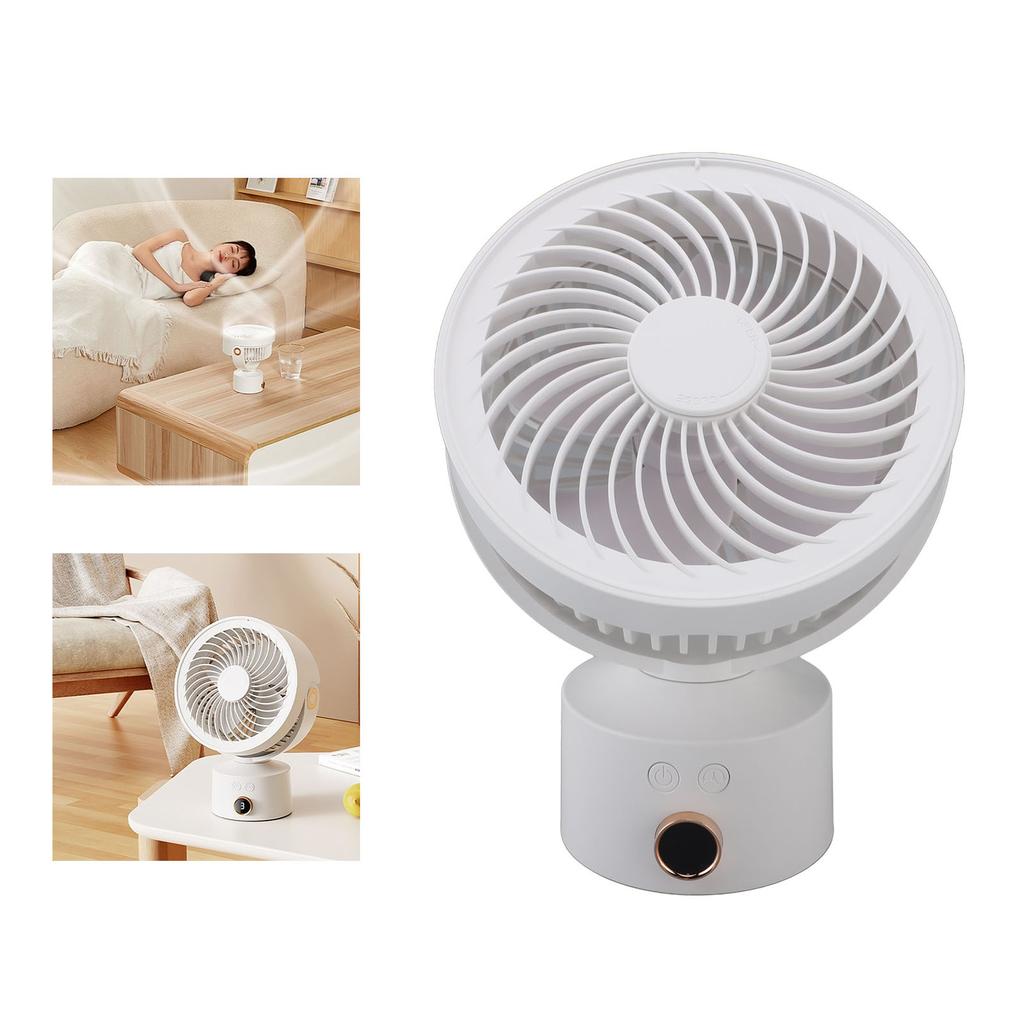 Circulator Desk Fan Battery Operated Portable USB Rechargeable Oscillating Table Fan with 4H Timer for Home Travel Camping