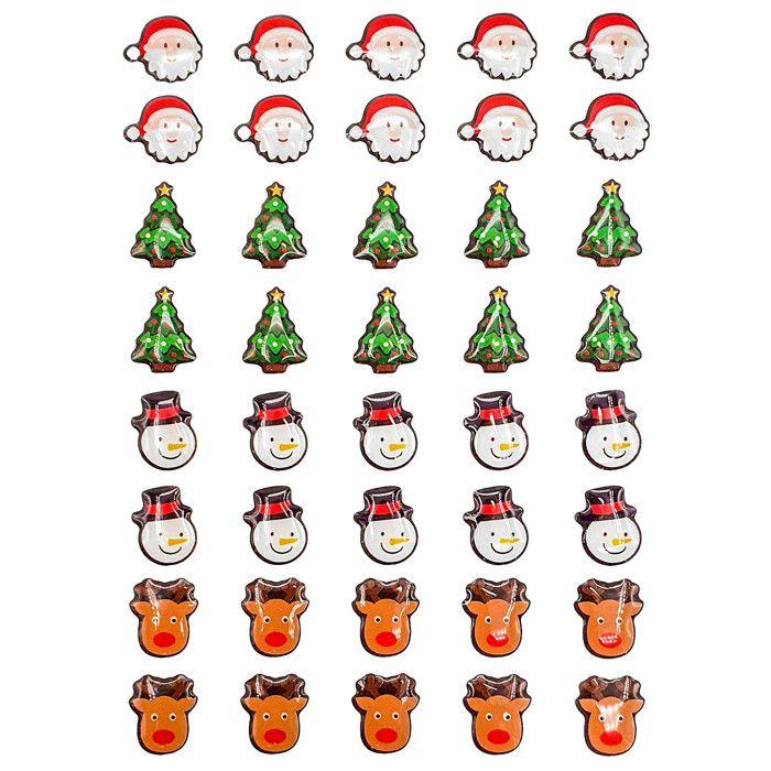 Stickers Noël epoxy 1 x 1,5 cm 40 pièces