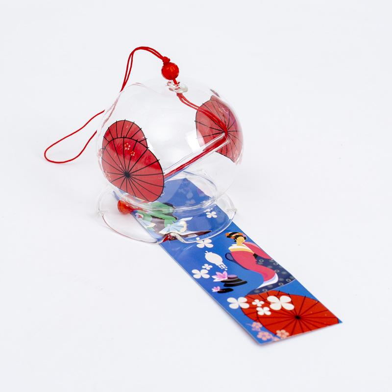 1 ST Japans Windspel Japanse Windgongen Handgemaakt Glas Furin Huisdecoraties Spa Keuken Kantoordecor Sakura Kersenbloesem Patroon