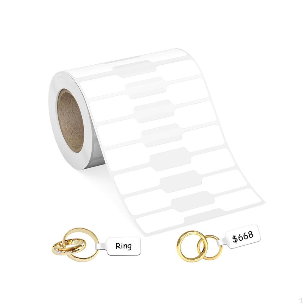 1 Roll 500 Pieces Jewelry Price Tags Stickers Self Sticky Accessories Blank Label for Necklace