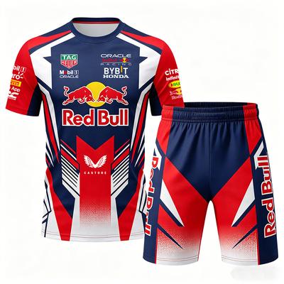 Men's Racing Sportswear Set Breathable Quick Dry T-Shirt + Shorts