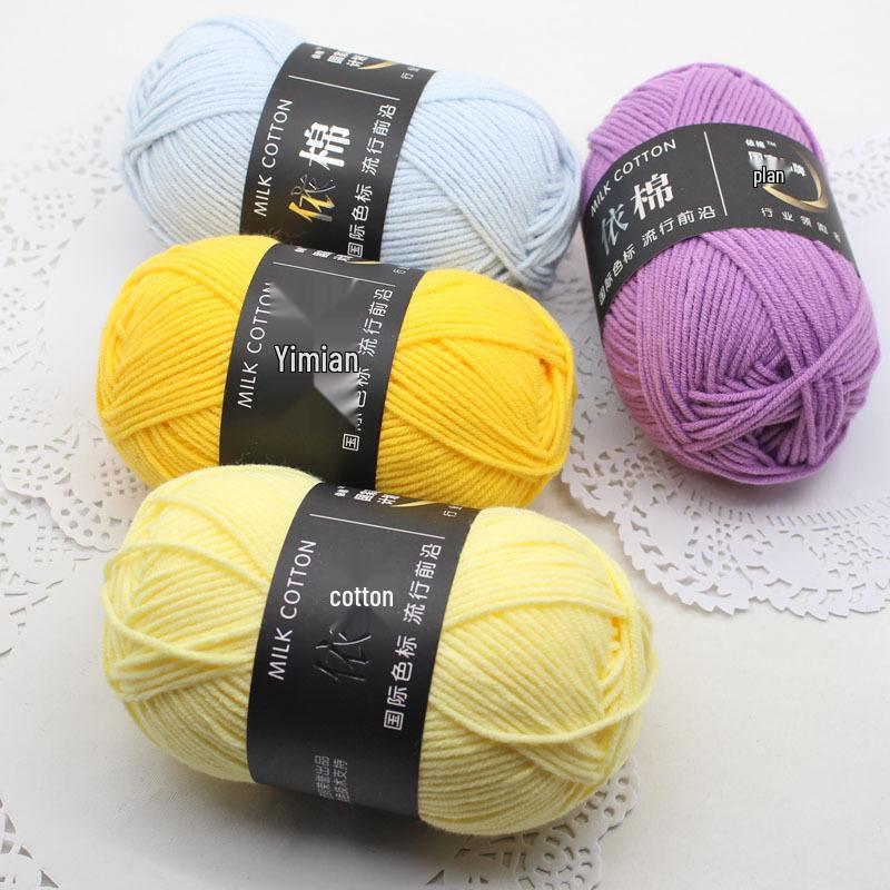4-Ply Yimian Medium-Fine Milk Cotton Baby Yarn for Hand-Knitted DIY Projects