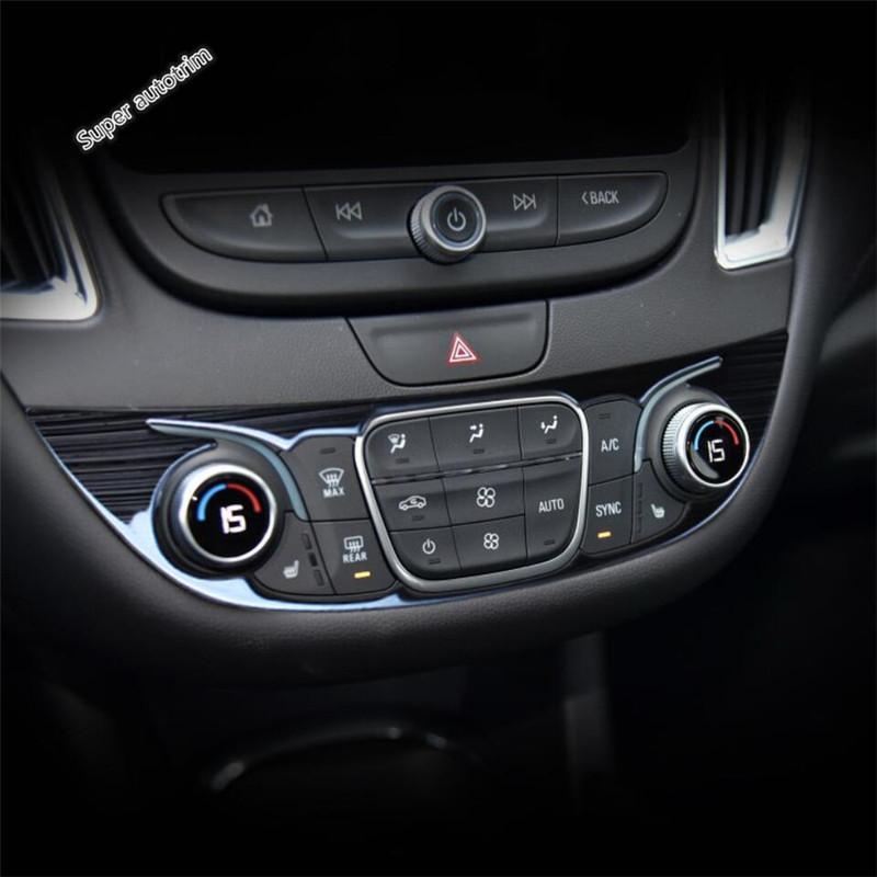 Black Brushed Accessories For Chevrolet Malibu 2016 -  AC Control Panel Door Bowl Head Light Switch Lift Button Cover Trim