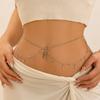 Sexy Beach Imitation Pearl Tassel Rhinestone Waist Chain Body Chain Zircon Navel Nail Body Chain