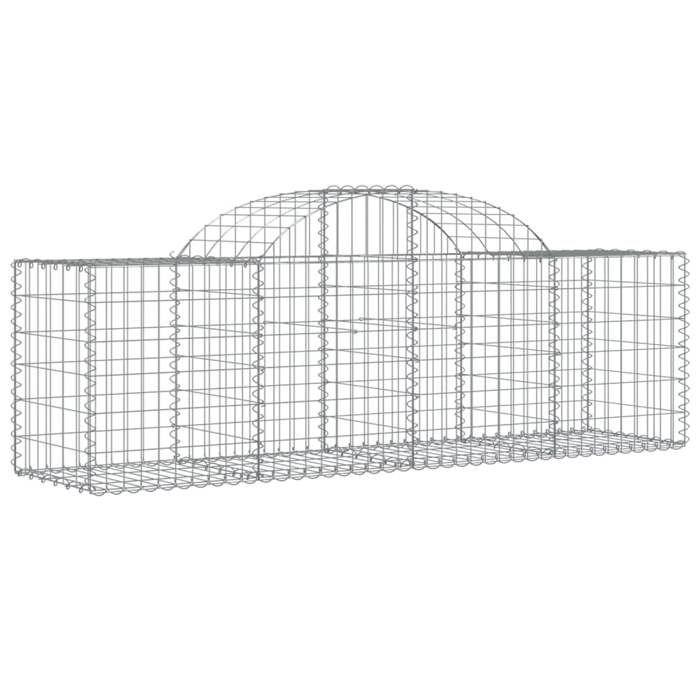 VidaXL Paniers à gabions arqués 25 pcs 200x50x60/80 cm fer galvanisé, gabion, cage de gabion, panier de mur de gabion, mur 3146294