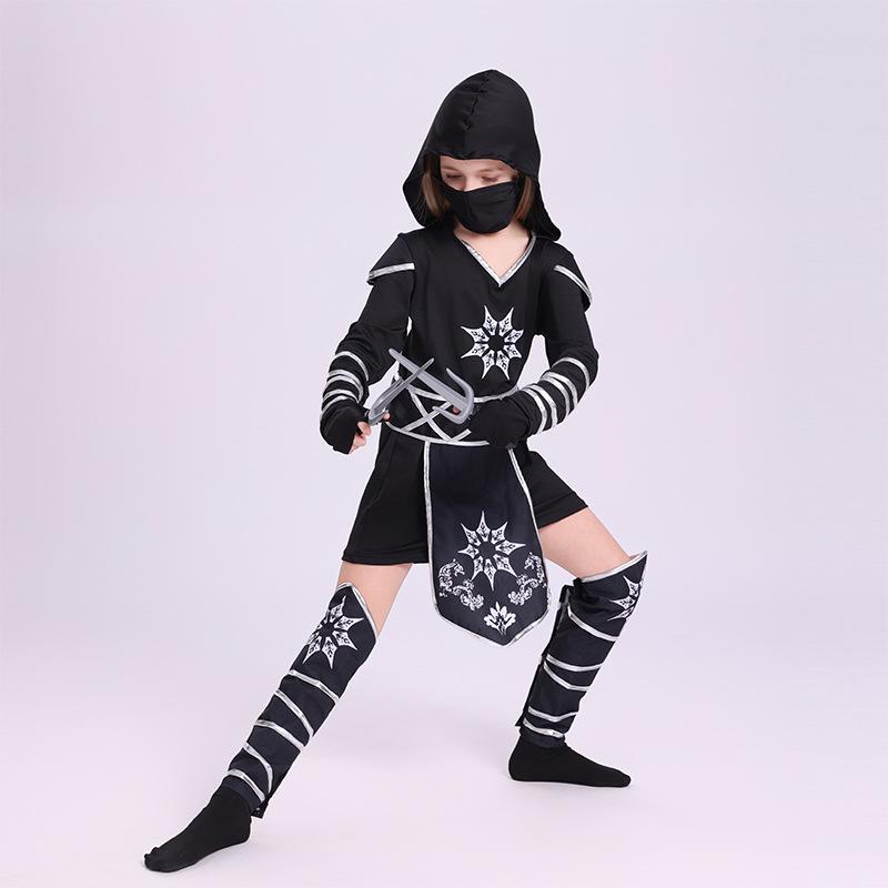 Gyermek Halloweeni Nindzsa Jelmez Cosplay Szett Szerepjátékhoz és Előadáshoz