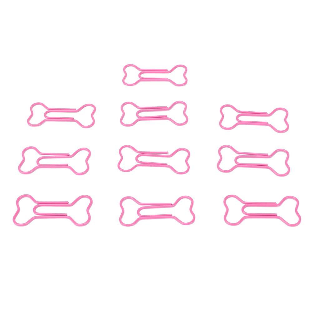 100Pcs Pink Paper Clips Bone Shaped Mini Paper Clips Paperclips  Paper Management
