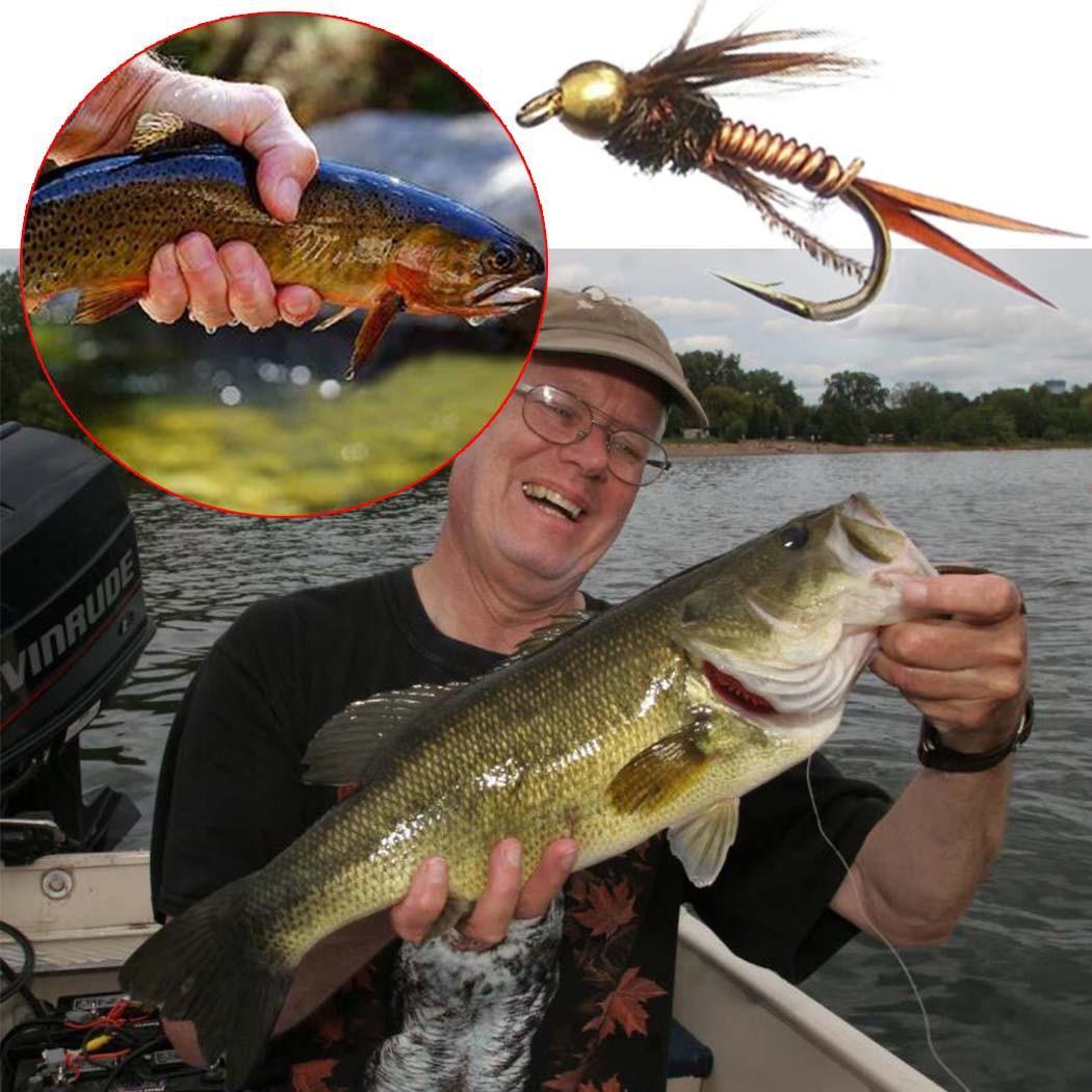 25 шт./кор. влажные/сухие приманки для ловли мух нахлыстом для форели — фото 6