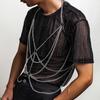Fashion Luxury Multilayer Metal Tassels Waist Belly Chain Necklace for Men Punk Summer Party Beach Body Jewelry Accessories