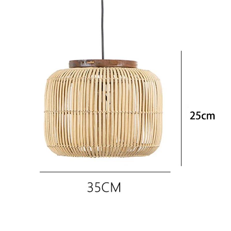Retro Design Restaurant Rattan Pendant Light Southeast Asian Style Living Room Restaurant Pendant Light Hanging Island Lighting