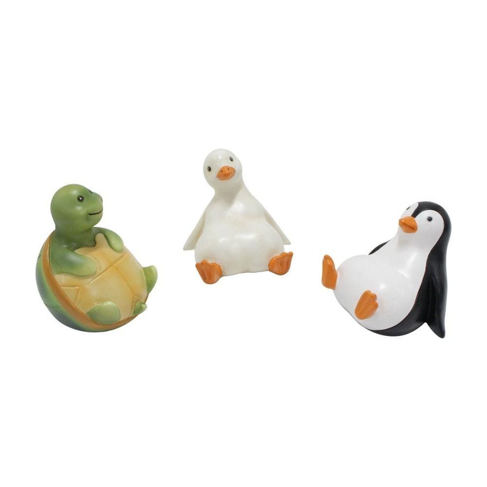 

3Pcs Resin Duck Garden Statue Set Creative Garden Sculptures Gift Small Animal Figurines Outside 3pcs set