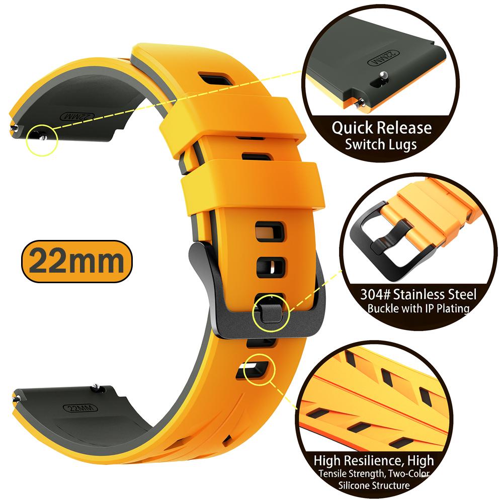 22mm Silicone Strap For Garmin Venu 4 3 2 45mm Watch Bands For Garmin Forerunner 570 265 255 Music Vivoactive 4 Sports Bracelet