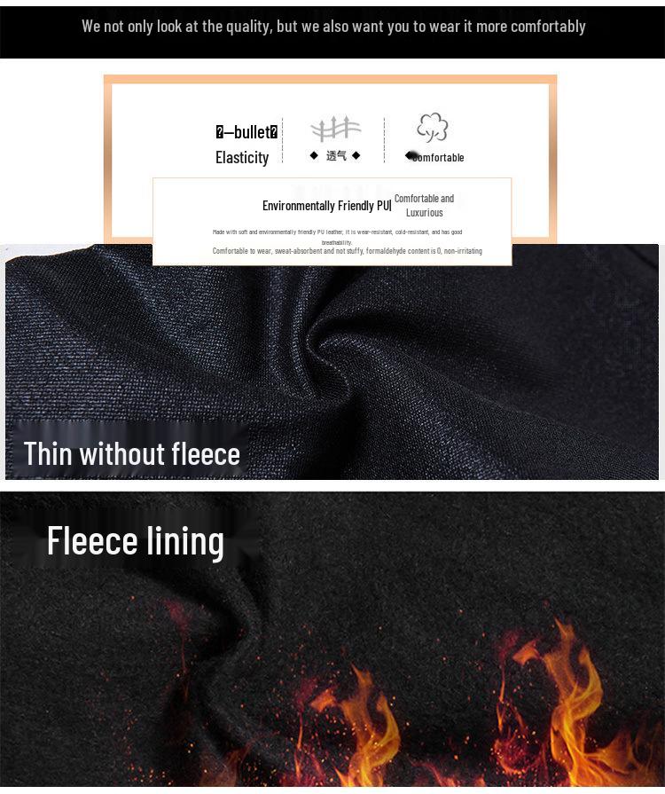 Women's High Waist Plus Velvet Stretchy Pencil Pants - Frosted Matte, Skinny Fit Base Layer for Autumn & Winter
