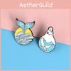Unique Animal Whale Brooch Gorgeous Alloy Pin Creative Lightbulb Tail Design For Trendy Wear