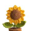 Handmade Crochet Sunflower with Card Positive Knitted Flower Inspirational Cheer Up Crochet Orange Tree Creative for Desktop