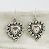 Puffy Heart Dangle Earring, Handmade Puffed Earring, 925 Sterling Silver Earrings, Gift for Wife, Designer Silver Earrings