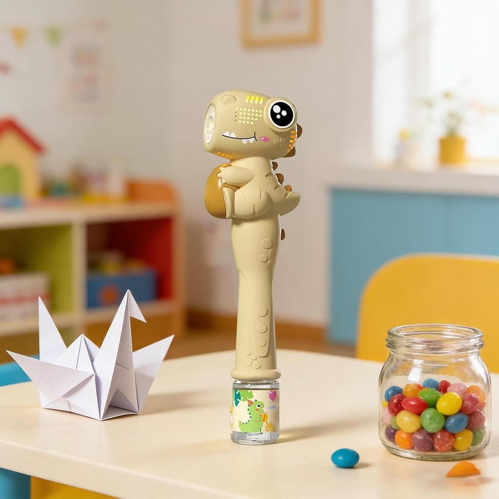 Automatic Dinosaur Bubble Machine 75ml Handheld Bubble Maker Toy for Outdoor Indoor Use with Cartoon Design for Children Party Activities