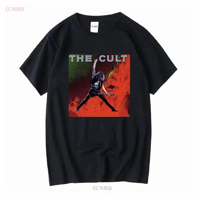 THE CULT Rock Band 90s Vintage Rare Black T Shirt Long or Short Sleeves Vintage Washed Stretched Graphic Stylish