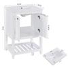 Bathroom Furniture Single Washstand with Vanity Unit 60cm with Ceramic Washbasin, White