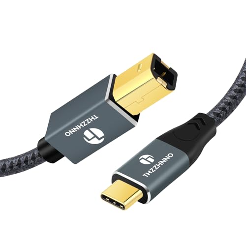 Thzzhnno USB B To C Printer Cable 3M, USB Cable Type-C To Type-B Cable, for MacBook Pro, MIDI Cable, for Yamaha Casio Digital Piano, MIDI Keyboard, DJ