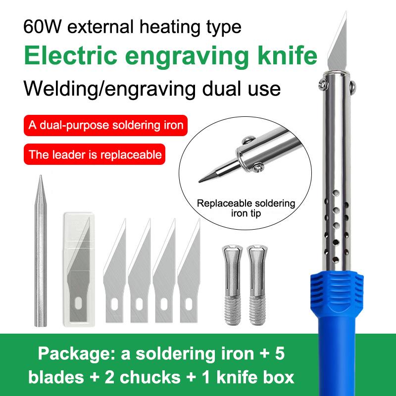 1/3/9/10Pcs Electric Hot Knife Cutter Kit With Soldering Iron For Carving Plastic Vinyl US EU Plug Multipurpose Diy Tool Set
