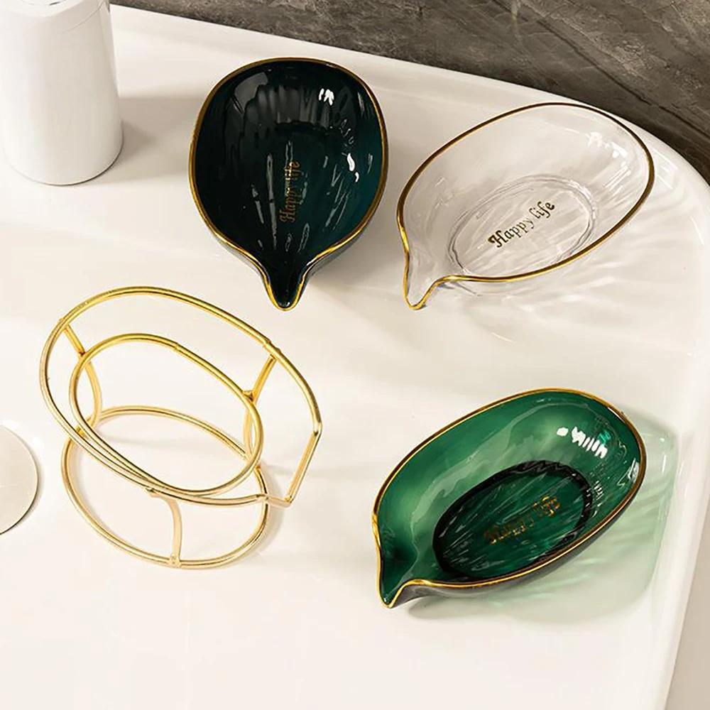 1 Stück Leichter Luxusstil Kreative Seifendose Badezimmer Toilette Haushalt Abflussfrei Perforiert Seifenablage Seifenschale Tablett Badezimmer Gadge