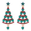 Colorful Light Luxury Christmas Tree Diamond Stud Earrings for Women