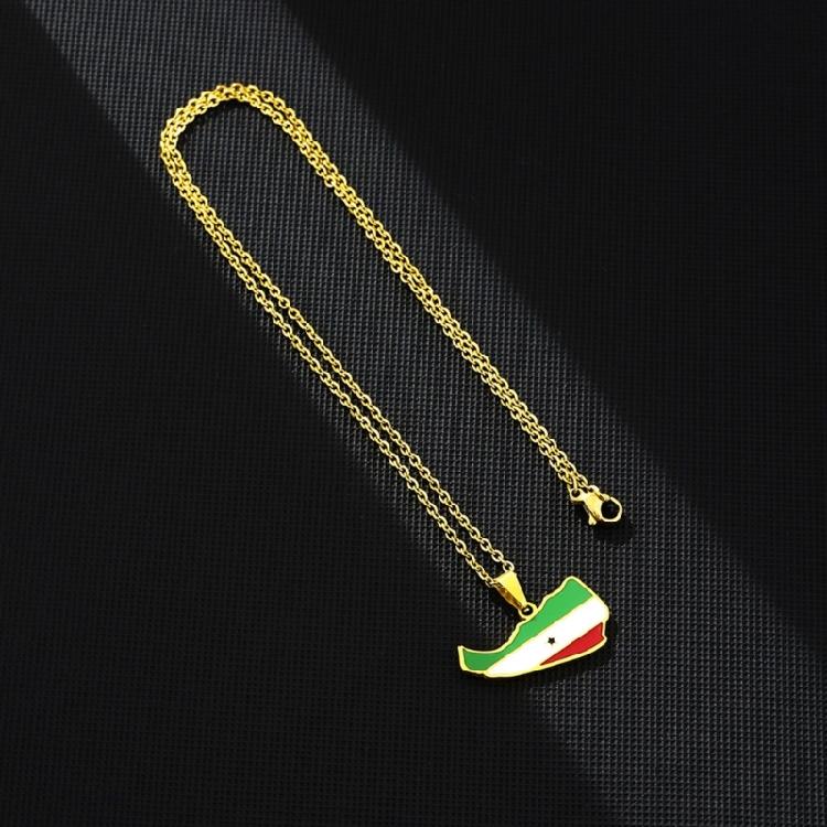 Map Necklace Somaliland Flag Pendant Necklaces Jewelry Gift National Style