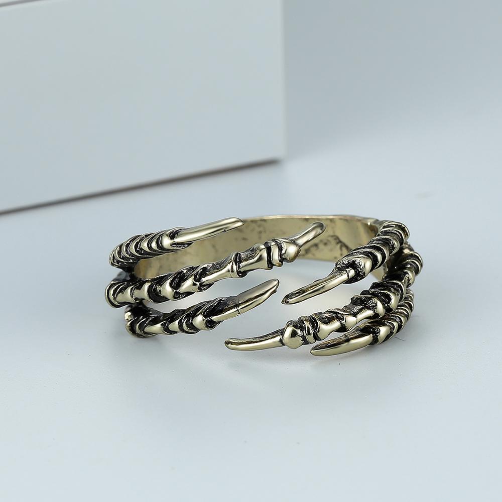 Retro Bronze gefärbter schwarzer Eagle Claw offener Ring Mode Heißer Verkauf Herren Dominant Party Ring