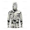 Mens Quick-Dry Ice Silk Long Sleeve UPF 50 Sun Protection Hooded Fishing Shirt With Integrated Face Cover