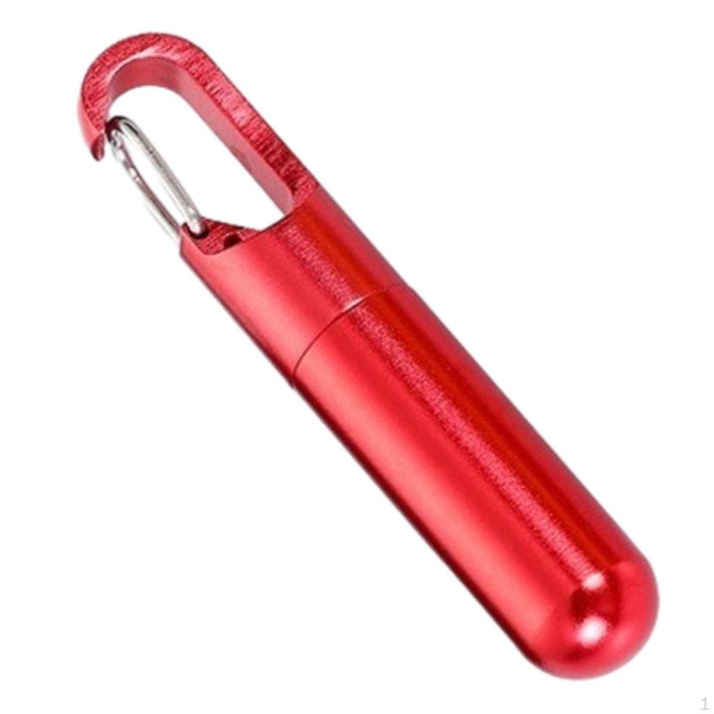 Keychain Pill Holder Metal Portable Case Container for Office Purse Outdoor