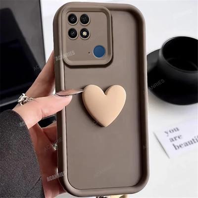 Redmi12c Redmi9c 9at A1 A2 Plus Carina Custodia in Silicone a Forma di Cuore d'Amore 3D Per Xiaomi Redmi 10c 9c Nfc 12c 10a 9a Donna Copertura Posteriore Opaca