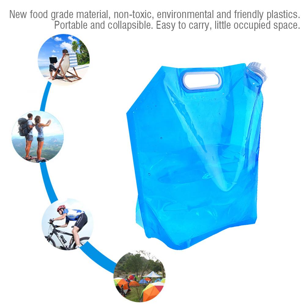3L Portable Camping Hiking Folding Water Storage Lifting Bag for Survival Outdoor Travel Blue