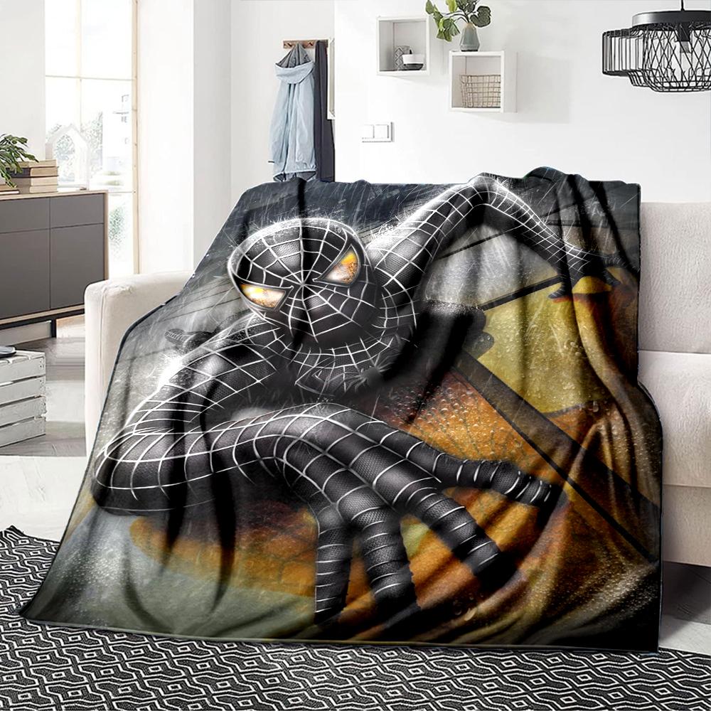 Spiderman Black Suit Adventure Blanket Soft Throw Blanket For Home Bedroom Bed Sofa Travel Office Solid Christmas Blanket