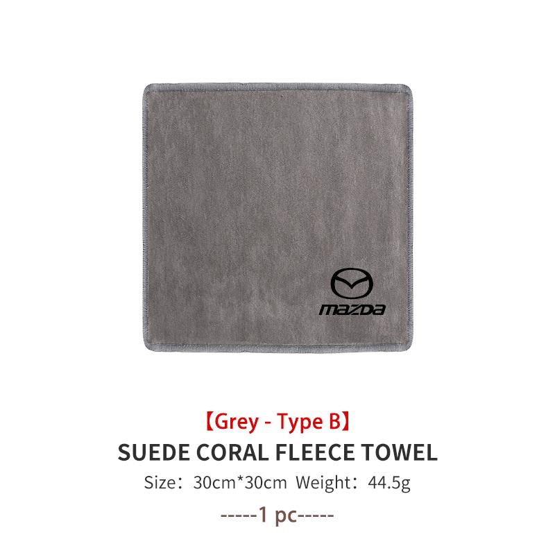 For Mazda Car Washing Towel Cleaning Wiping Cloth Deer Skin Coral Velvet 3 6 CX5 2 CX3 CX9 MX5 RX8 Axela Demio Atenza MS
