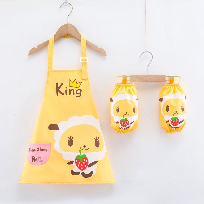 Cartoon Apron for Kids Child Painting Apron Waterproof Stain Resistant Drawing Art Smock Apron Kitchen Child Cooking Accessories