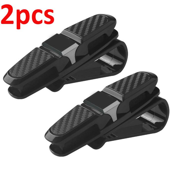 2PCS Car Glasses Case Auto Sun Visor Glasses Holder Sunglasses Clip Sunglasses Eyeglasses Card Holder Car Accessories Interior
