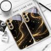 Noble Golden Curve For Samsung Galaxy S20 FE S21 S22 S23 Plus S24 Ultra 25Ultra S21+ S9+ S22Plus Golden glass phone case